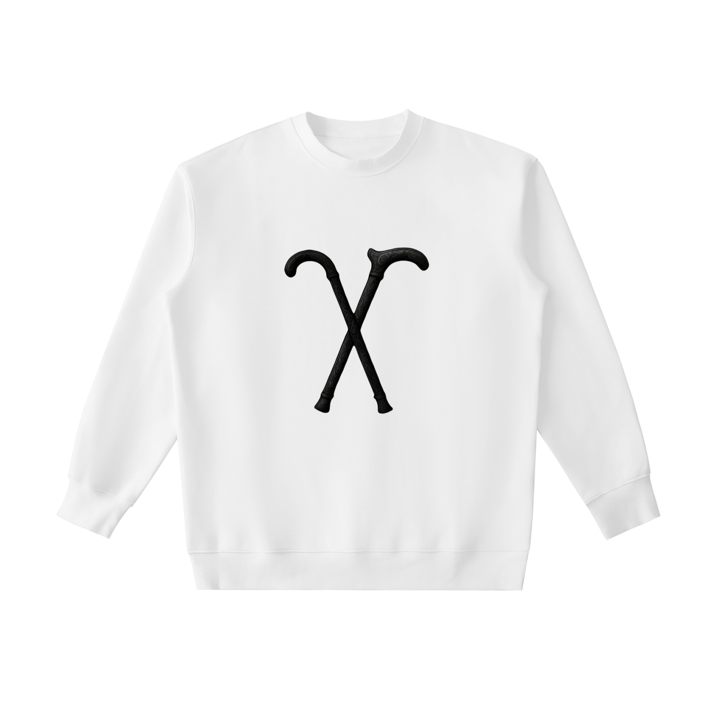 Cane Logo "Walk With Me" White Heavyweight Crewneck