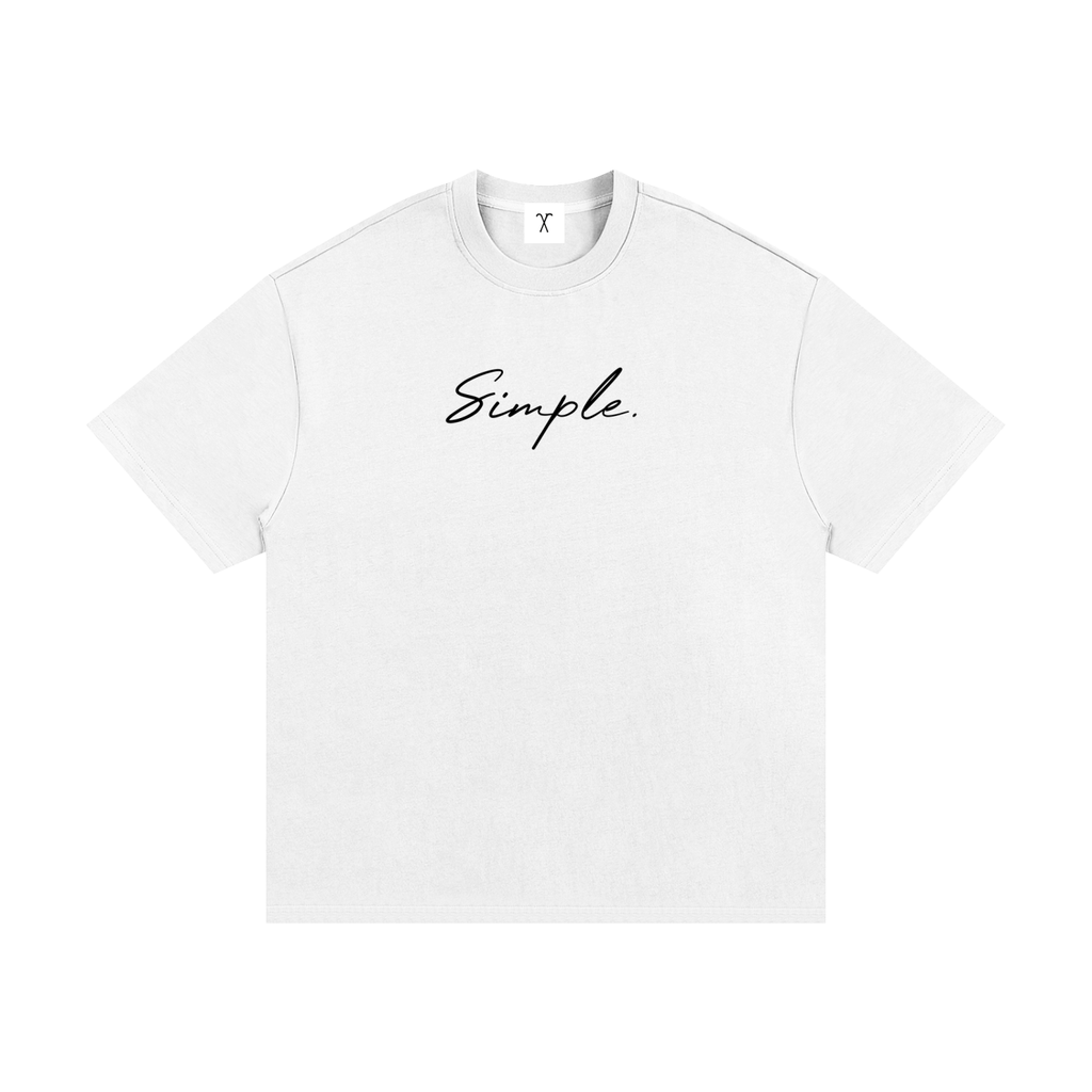 "Simple." White Heavyweight Cotton T-Shirt w/ Canes on Back