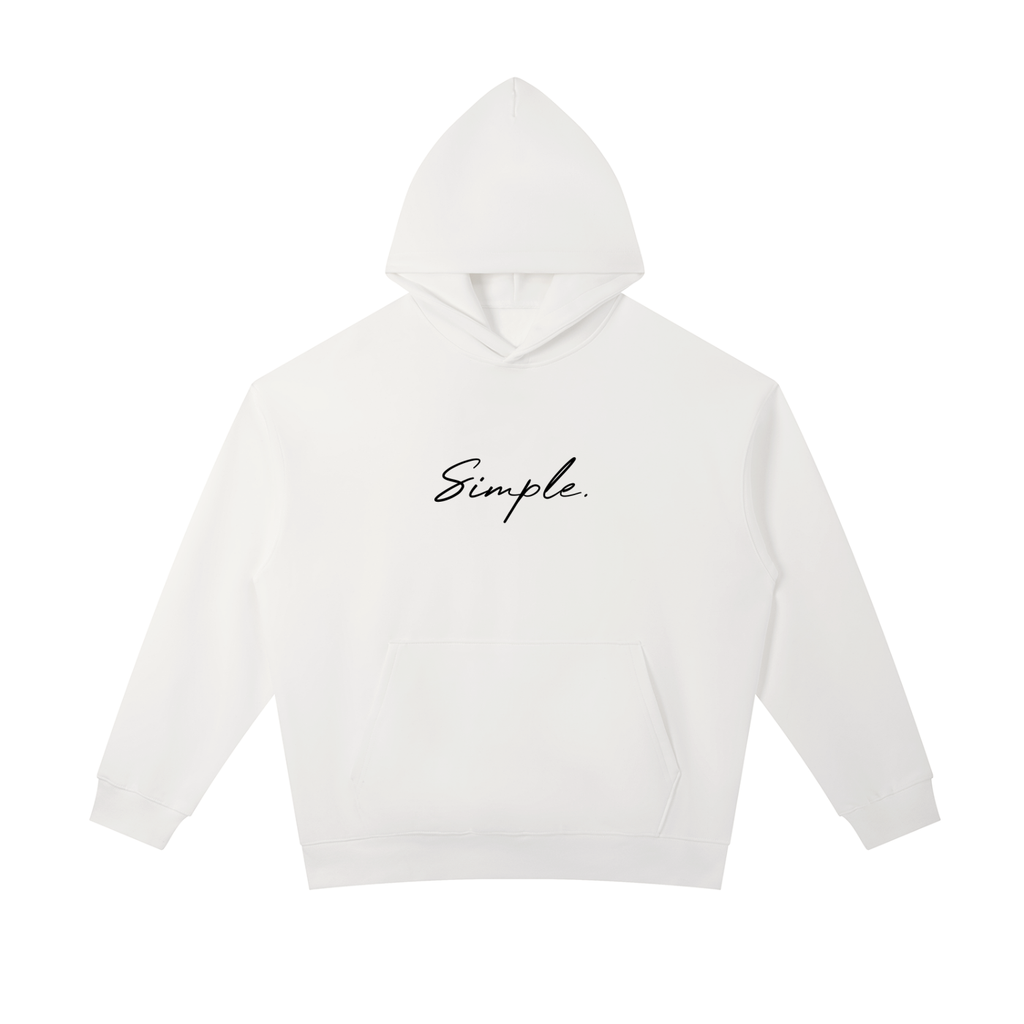 "Simple." White Heavyweight Hoodie