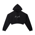 "Simple." Black Cropped Hoodie