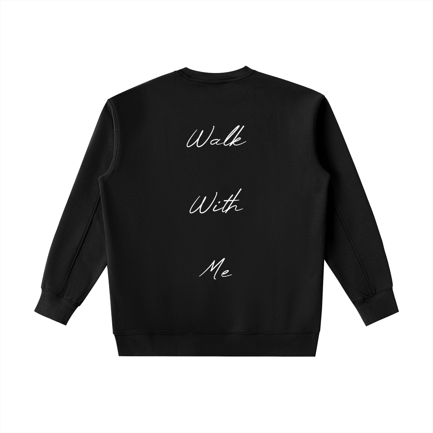 Cane Logo "Walk With Me" Black Heavyweight Crewneck