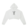 Cane Logo "Walk With Me" White Cropped Hoodie