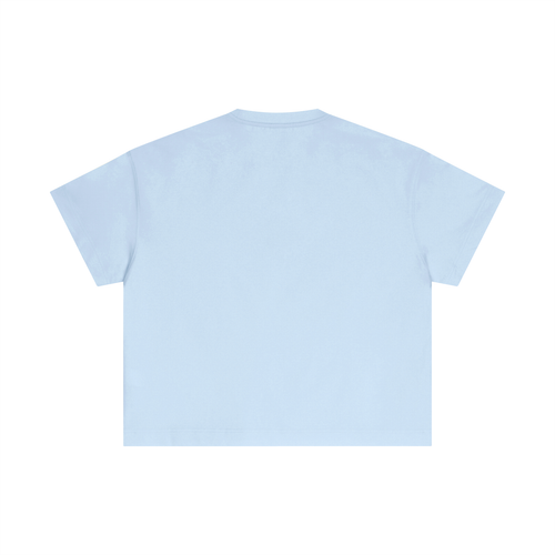 "Simple." Baby Blue Cotton Boxy T-Shirt