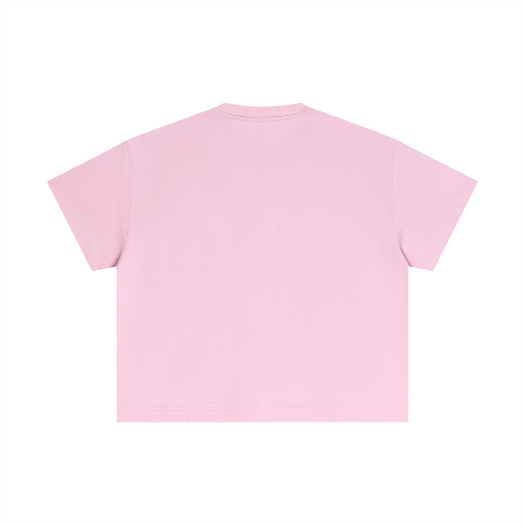 "Simple." Pink Cotton Boxy T-Shirt