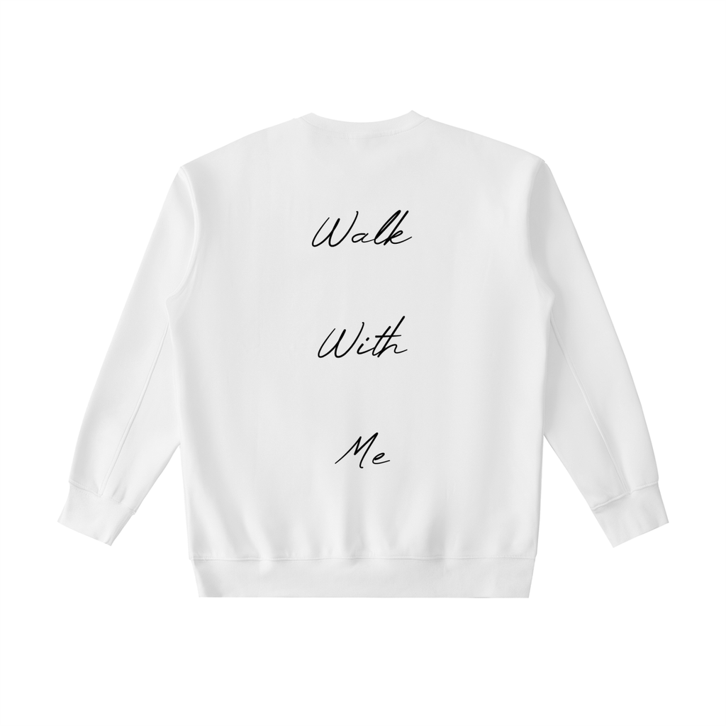 Cane Logo "Walk With Me" White Heavyweight Crewneck
