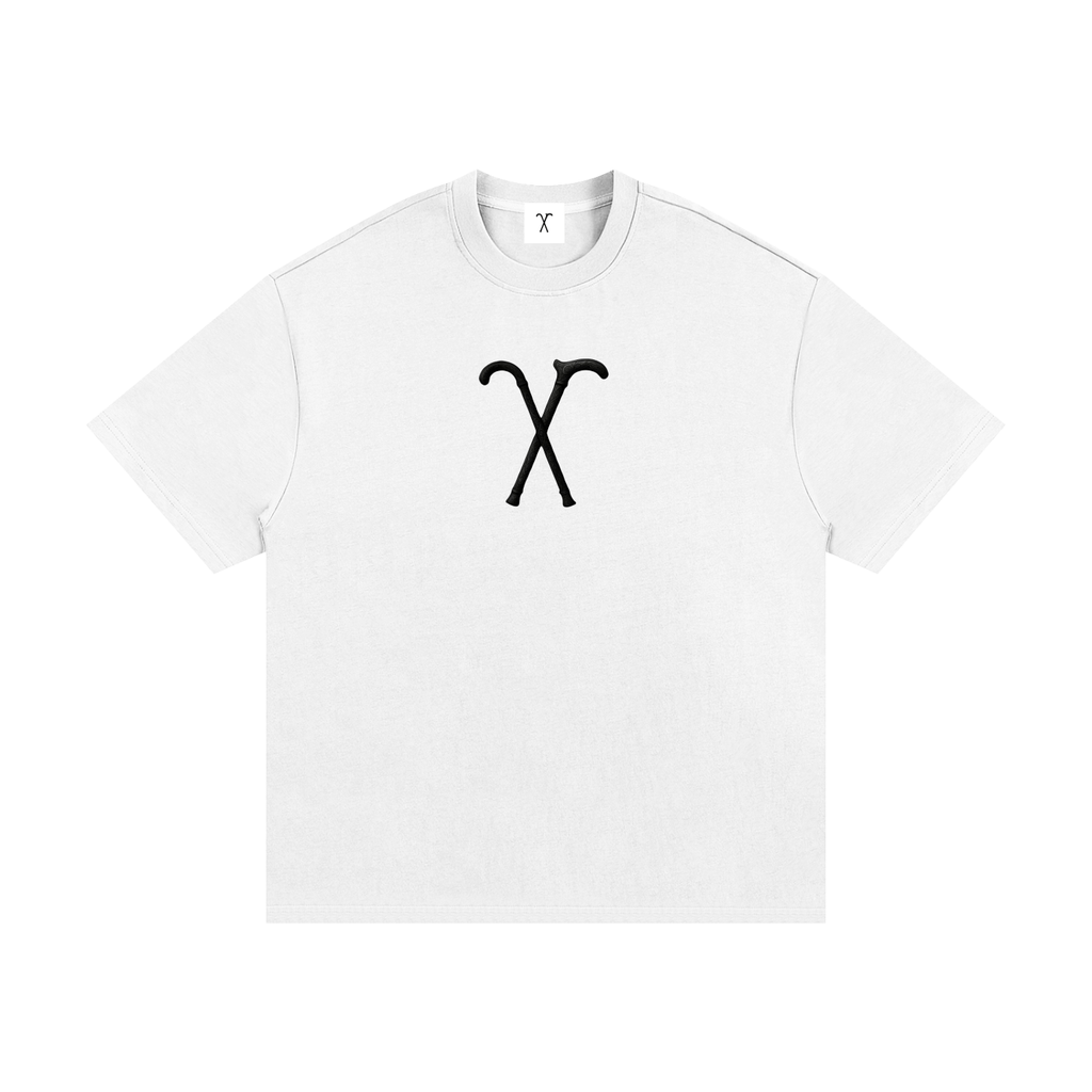 Cane Logo "Walk With Me" White Heavyweight Cotton T-Shirt