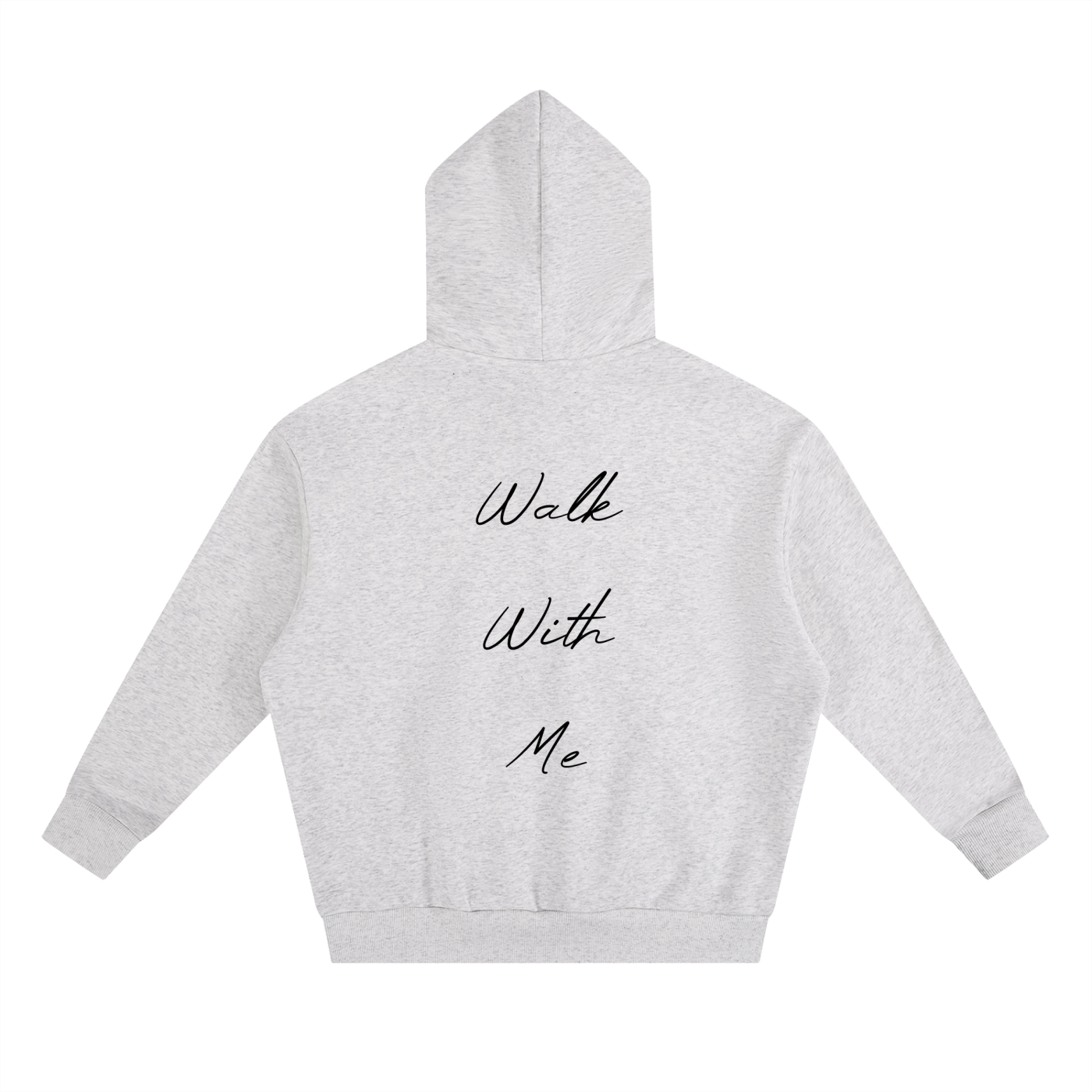 Cane Logo "Walk With Me" White Heavyweight Boxy Fleece Hoodie