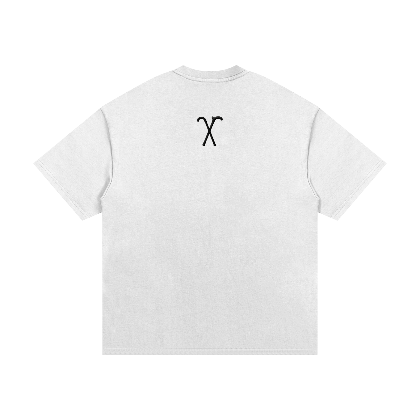 "Simple." White Heavyweight Cotton T-Shirt w/ Canes on Back