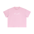 "Simple." Pink Cotton Boxy T-Shirt