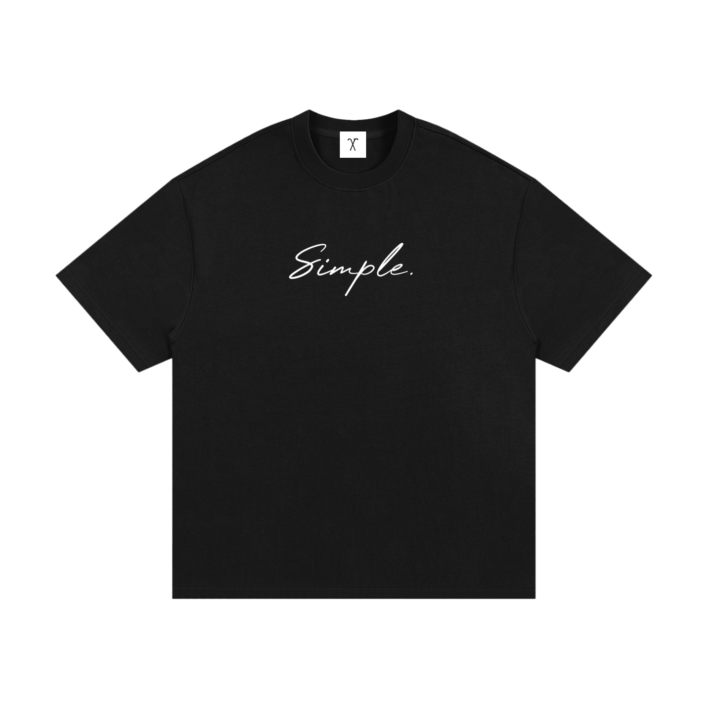 "Simple." Black Heavyweight Cotton T-Shirt
