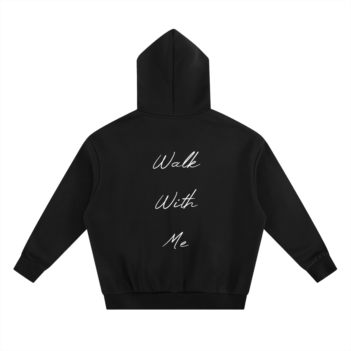 Cane Logo "Walk With Me" Black Heavyweight Boxy Fleece Hoodie