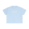 "Simple." Baby Blue Cotton Boxy T-Shirt