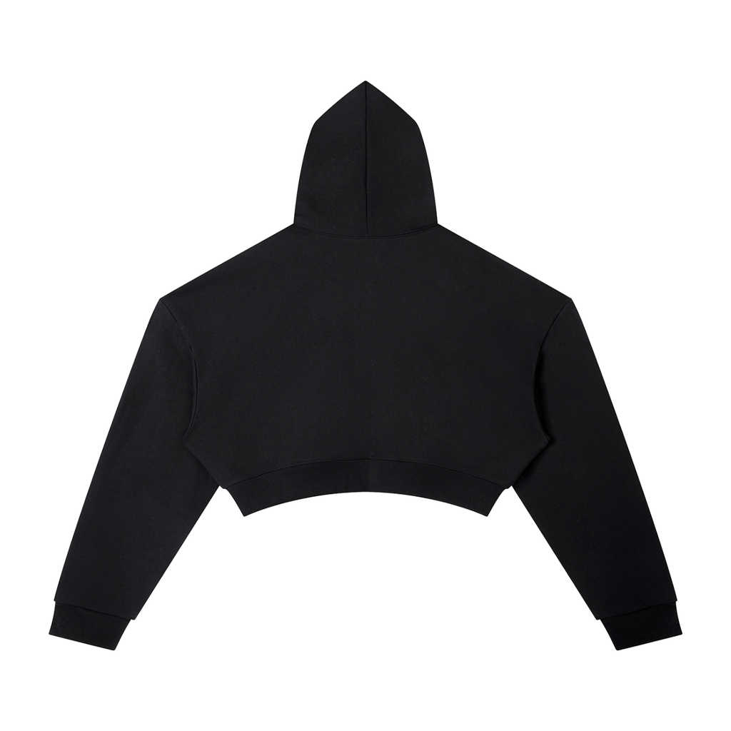 "Simple." Black Cropped Hoodie