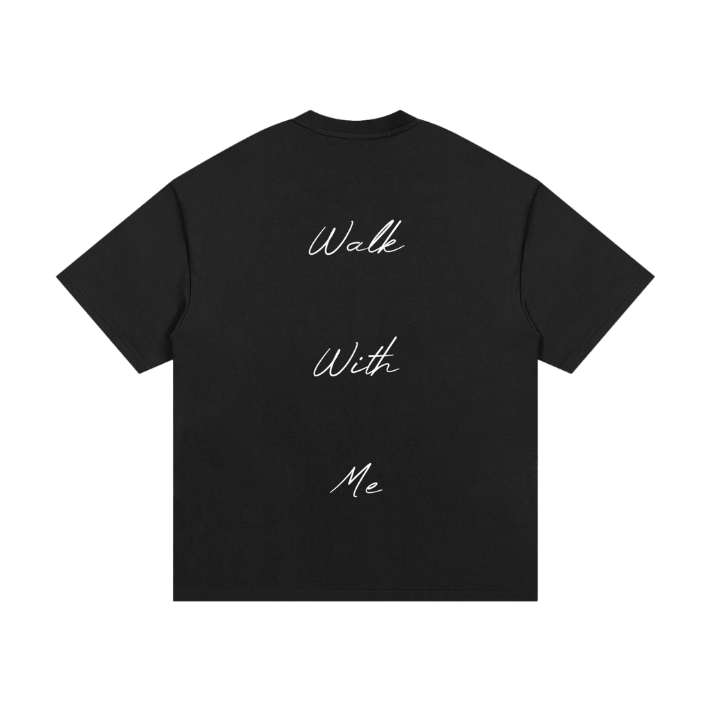 Cane Logo "Walk With Me" Black Heavyweight Cotton T-Shirt