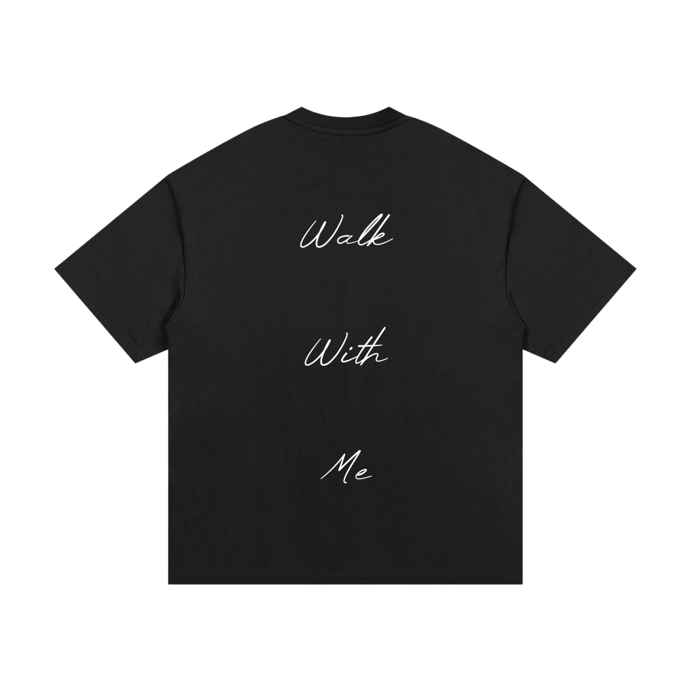 Cane Logo "Walk With Me" Black Heavyweight Cotton T-Shirt